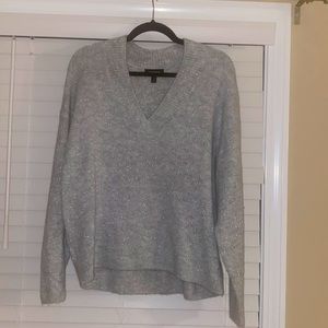 Metallic Slouchy V Neck Sweater